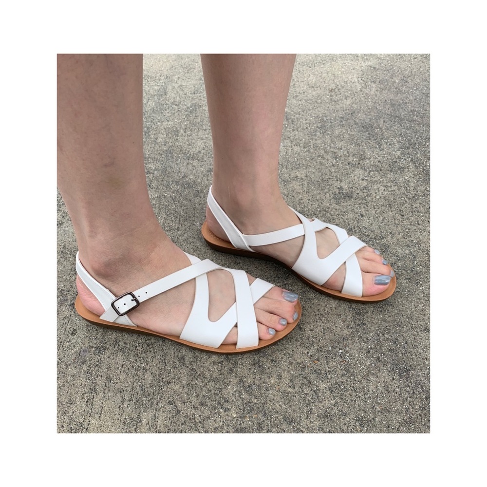 SODA Women Flatform Comfort Strappy Cross Cross Sandal Flip Flop - Picture 6 of 6